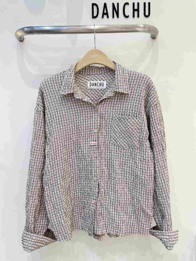 DANCHU韓國代購女裝新款休閑推薦熱賣時尚襯衫蕾絲衫格子DANCHU襯衫/蕾絲衫