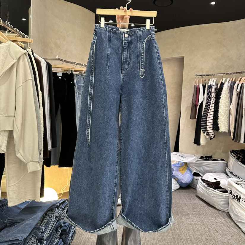 VINTAGE VIBE韓國直郵女裝新品熱賣休閑推薦牛仔褲含腰帶VINTAGE VIBE牛仔褲