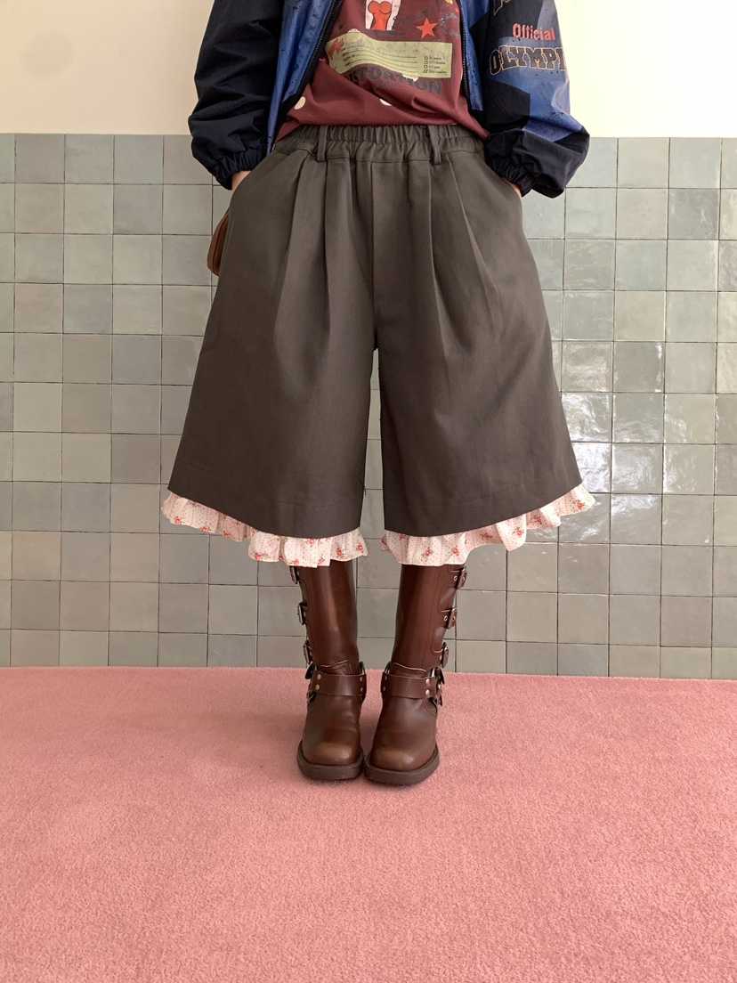 MAISONDEGLORY韓國直郵女士新品推薦真品時尚人氣短褲褶邊Maison de glory短褲