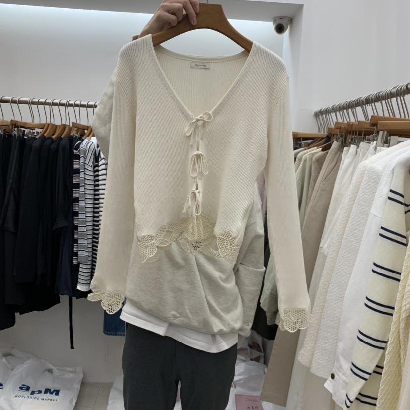 DRESS ROOM韓國直郵女士新款時尚熱賣人氣休閑推薦開衫蕾絲DRESS ROOM開衫