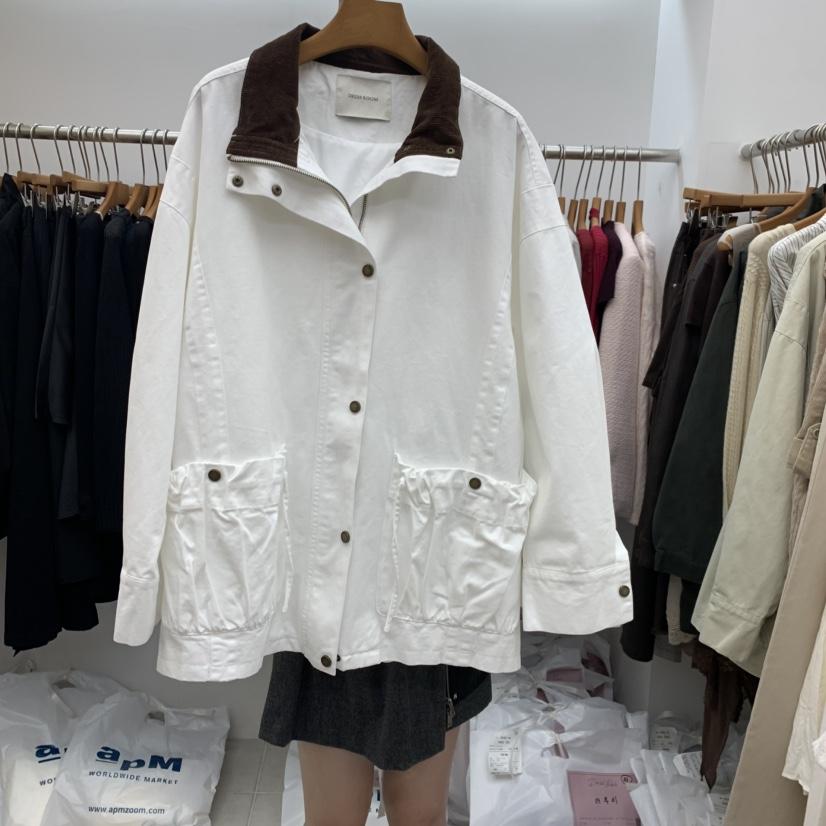 DRESS ROOM韓國直郵女裝新款人氣時尚熱賣休閑夾克燈芯絨DRESS ROOM夾克
