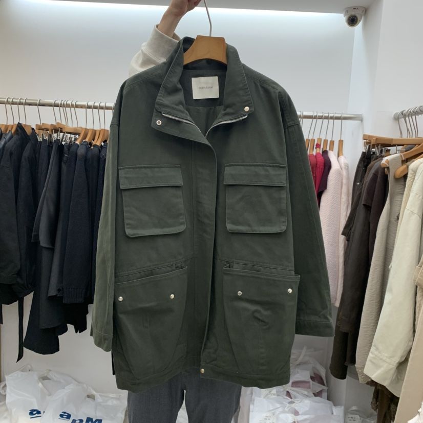 DRESS ROOM韓國代購女士新品時尚真品熱賣推薦休閑夾克棉質DRESS ROOM夾克