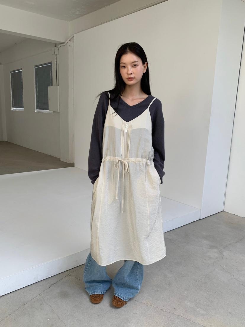LOVEMYSANTA韓國直郵女裝新款人氣真品連衣裙OPS褶裥紐扣LOVEMYSANTA連衣裙