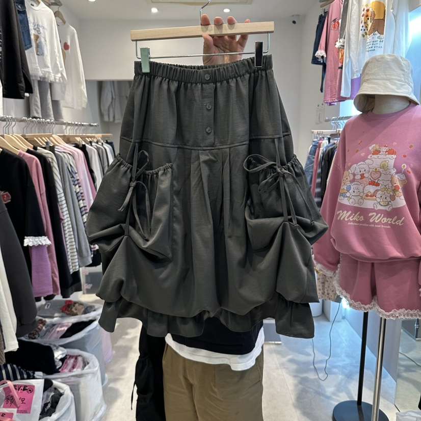 EVE東大門代購女裝新款熱賣推薦休閑真品半身裙中短裙口袋EVE半身裙/中短裙