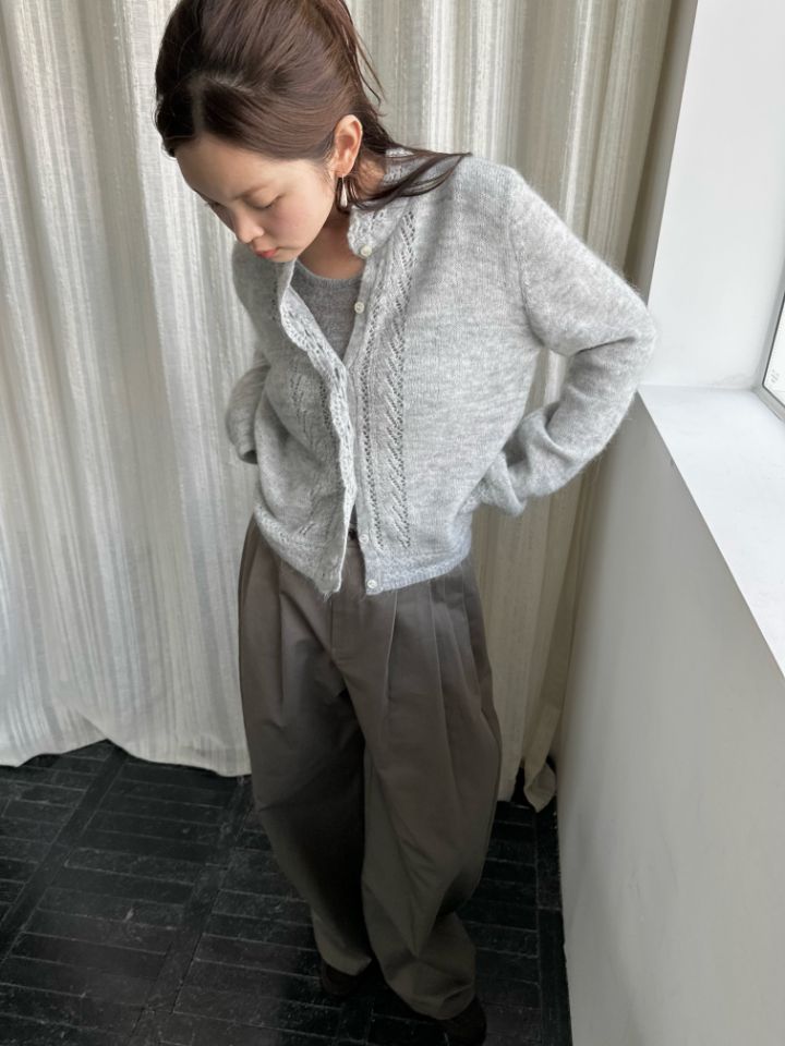 MARE韓國代購女裝新款時尚真品休閑熱賣針織衫荷葉邊開衫MARE針織衫