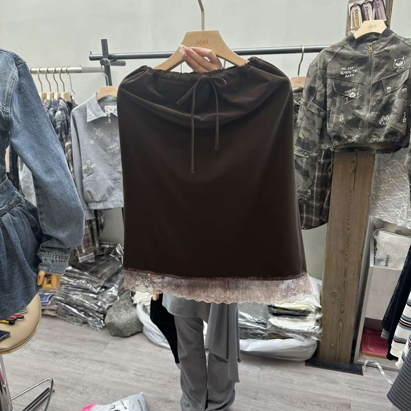 STICK WITH韓國代購女士新品推薦人氣時尚半身裙中短裙蕾絲STICK WITH半身裙/中短裙