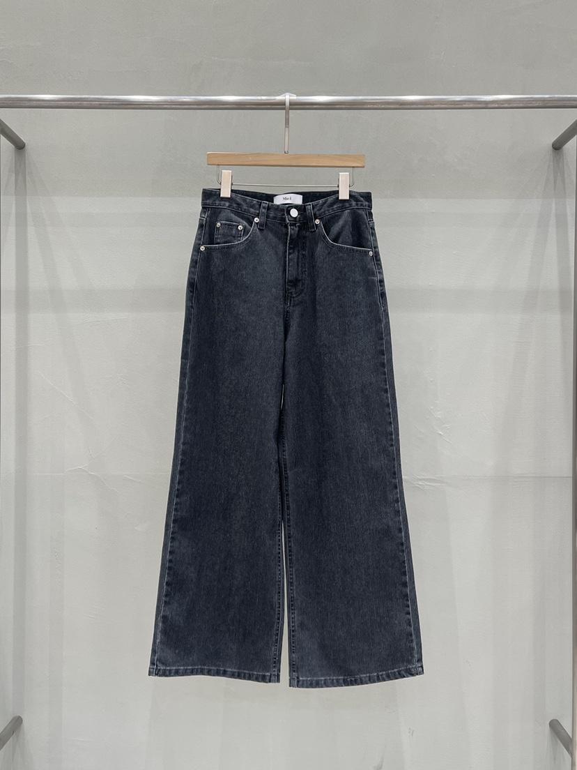 THE MUI東大門代購女士新品休閑推薦熱賣牛仔褲水洗羅紋THE MUI牛仔褲