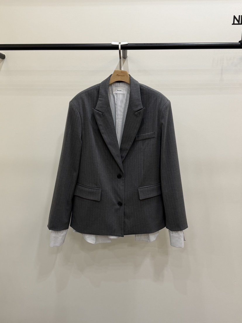 PERSON韓國代購女裝新款人氣時尚休閑真品西裝西服假兩件PERSON西裝/西服