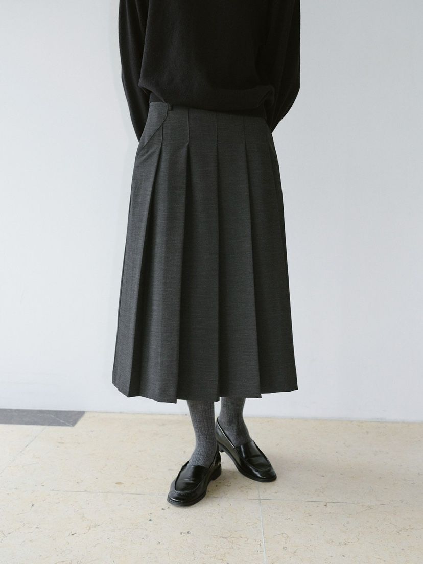 REGULARLY/PLACOR韓國直郵女士新品人氣長裙羊毛口袋褶裥REGULARLY/PLACOR長裙