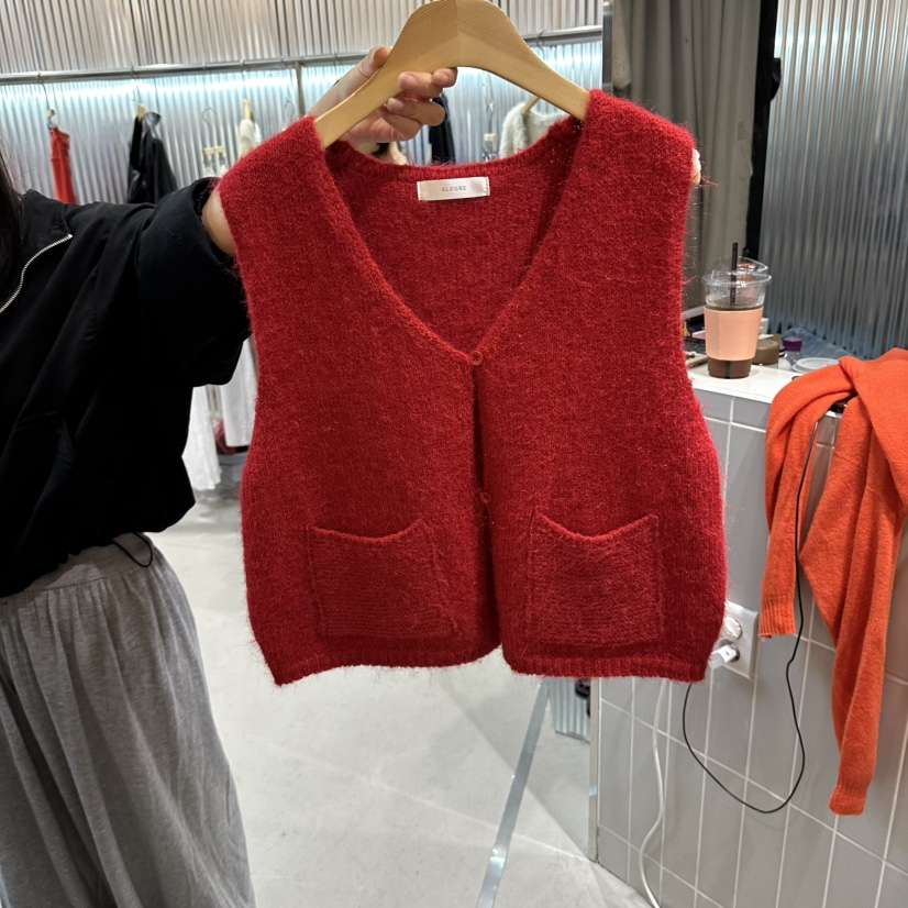 ALEGRE韓國直郵女裝新品時尚真品熱賣推薦人氣休閑馬甲口袋ALEGRE馬甲
