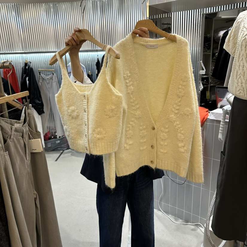 ALEGRE東大門代購女士新款休閑人氣推薦套裝手工刺繡開衫ALEGRE套裝