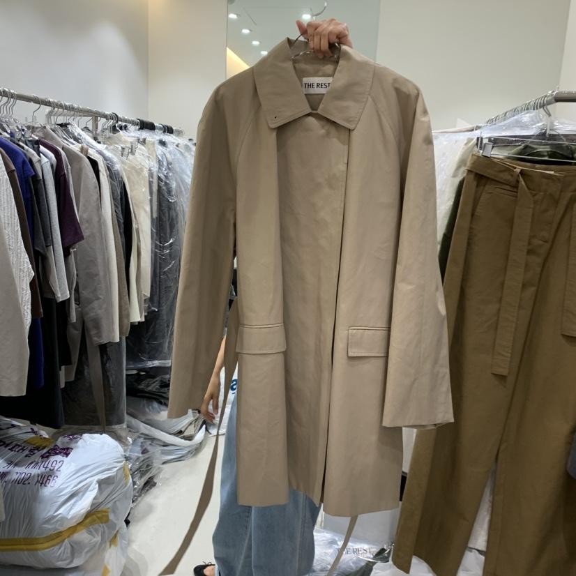 THE REST東大門實拍女士新品人氣真品熱賣推薦長款風衣含繩THE REST/UNNOEUD長款風衣