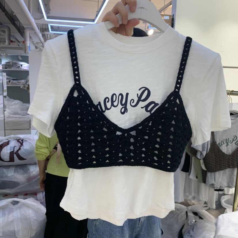 ENDOLPHIN東大門實拍女裝新品休閑吊帶背心不含內搭華夫格ENDOLPHIN吊帶/背心
