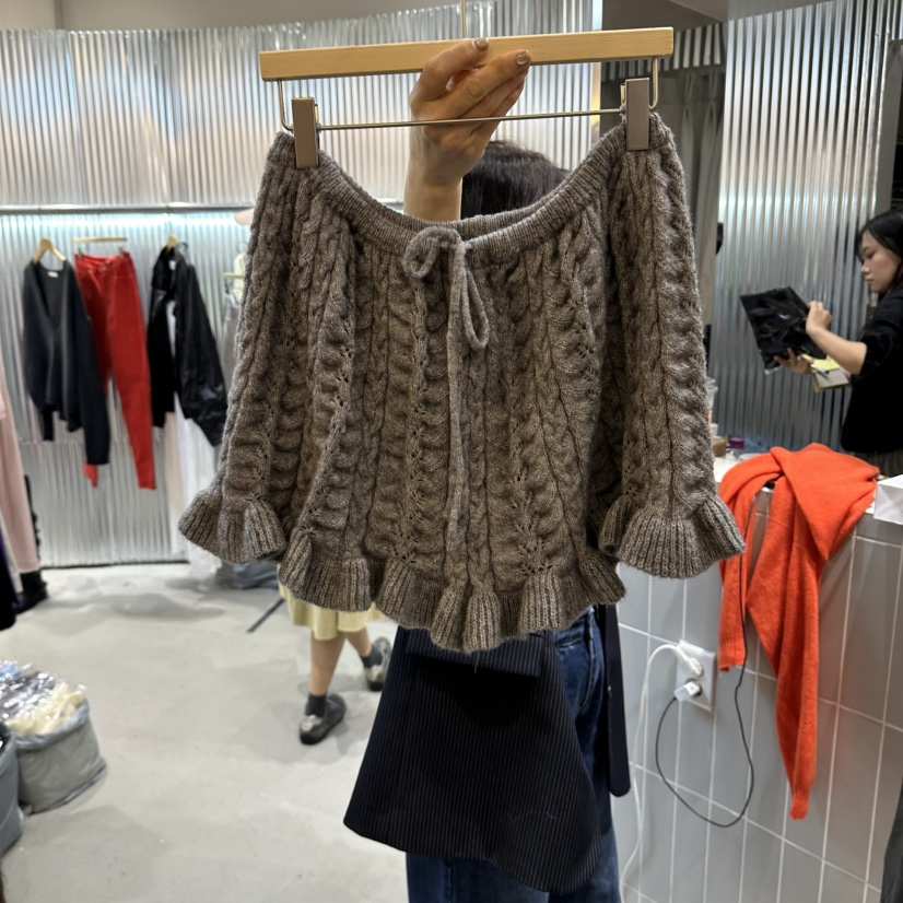 ALEGRE韓國代購女裝新款休閑時尚真品人氣短裙針織裙喇叭ALEGRE短裙