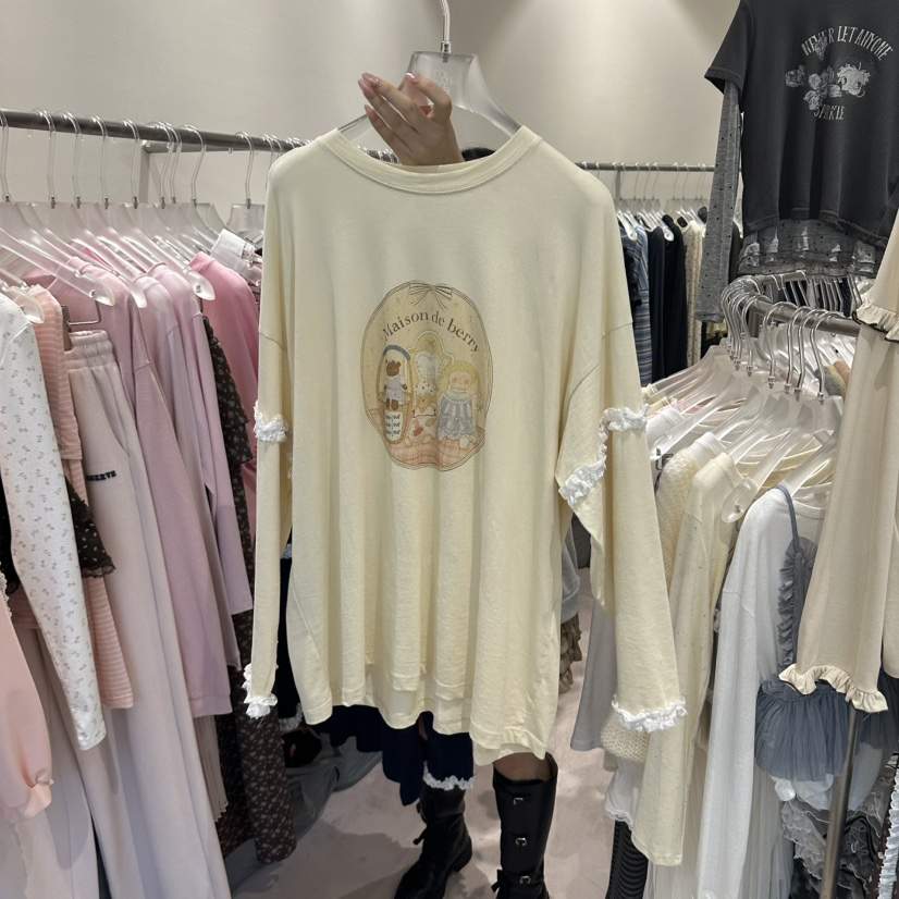 MIMME/LOOKK韓國直郵女士新款真品人氣熱賣休閑時尚長袖T恤MIMME/LOOKK長袖T恤