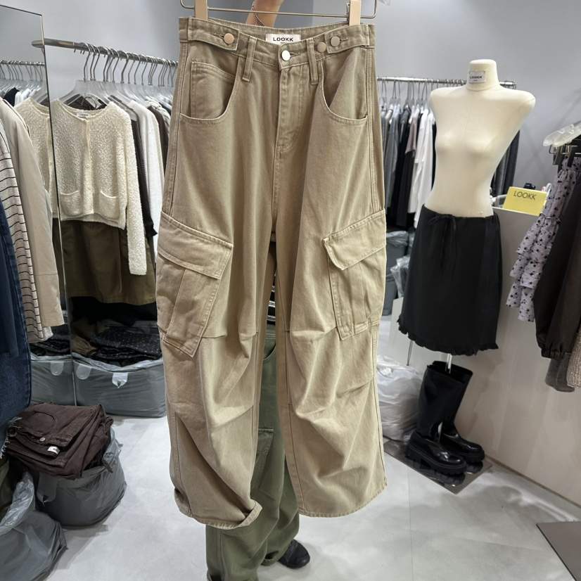 LOOKK/MIMME韓國直郵女士新品時尚推薦休閑休閑褲口袋工裝LOOKK/MIMME休閑褲