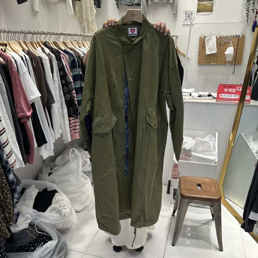 UNDERSTAR_VINTAGE韓國直郵女裝新品時尚真品長款風衣長款UNDERSTAR_VINTAGE長款風衣