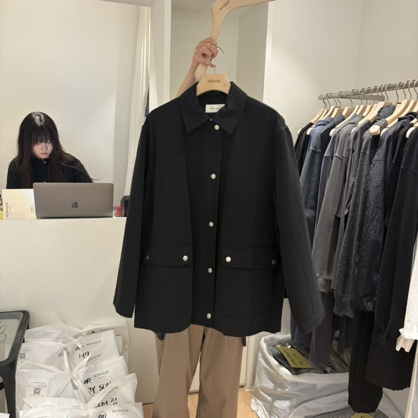 MONIQUE東大門實拍女士新品時尚人氣休閑真品夾克口袋棉質MONIQUE夾克