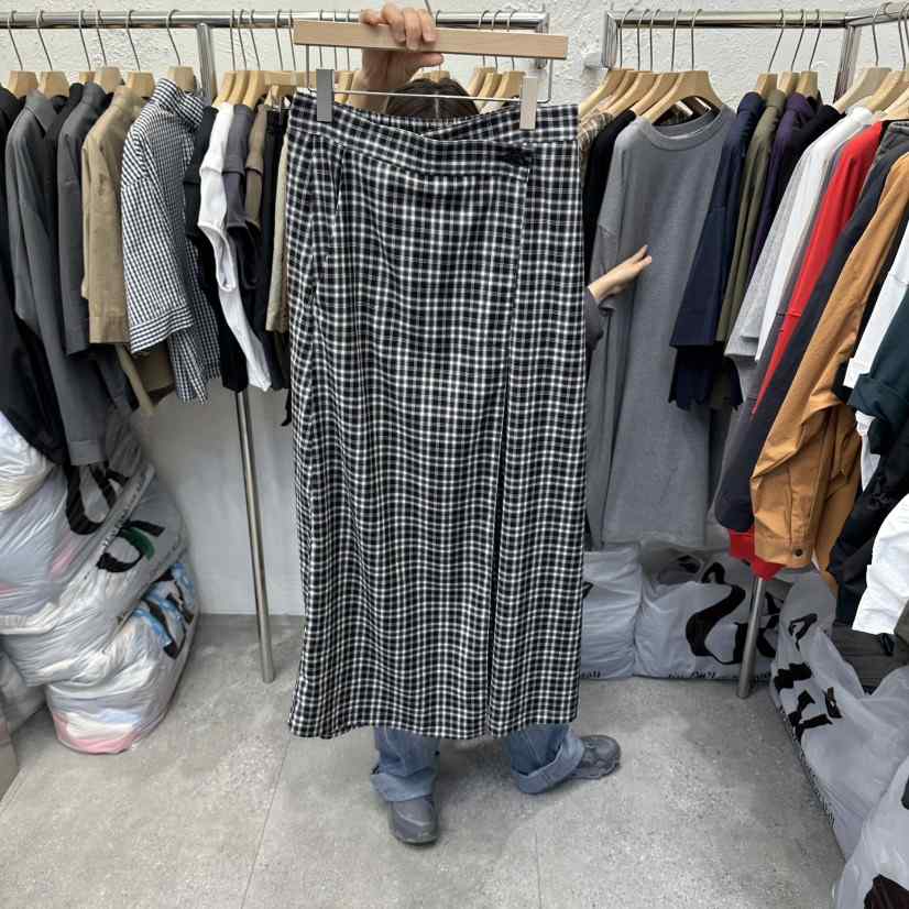 DA YLOG韓國代購女裝新款時尚休閑推薦人氣熱賣長裙格紋DA YLOG長裙