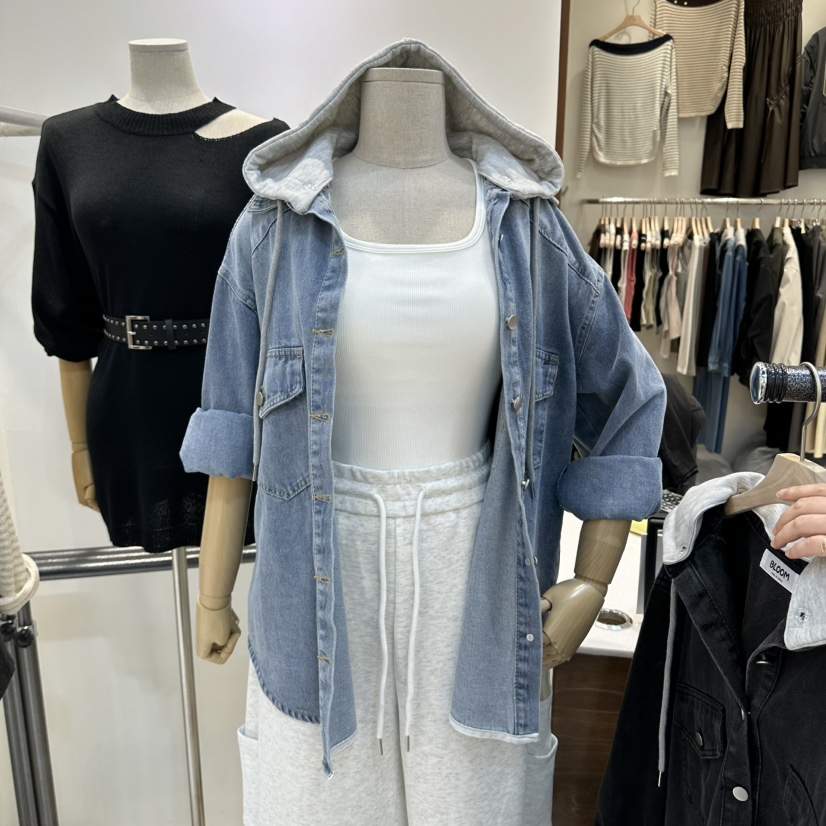 BLOOM-Q東大門代購女士新品休閑時尚人氣真品夾克撞色連帽J&C/J.BLANC夾克