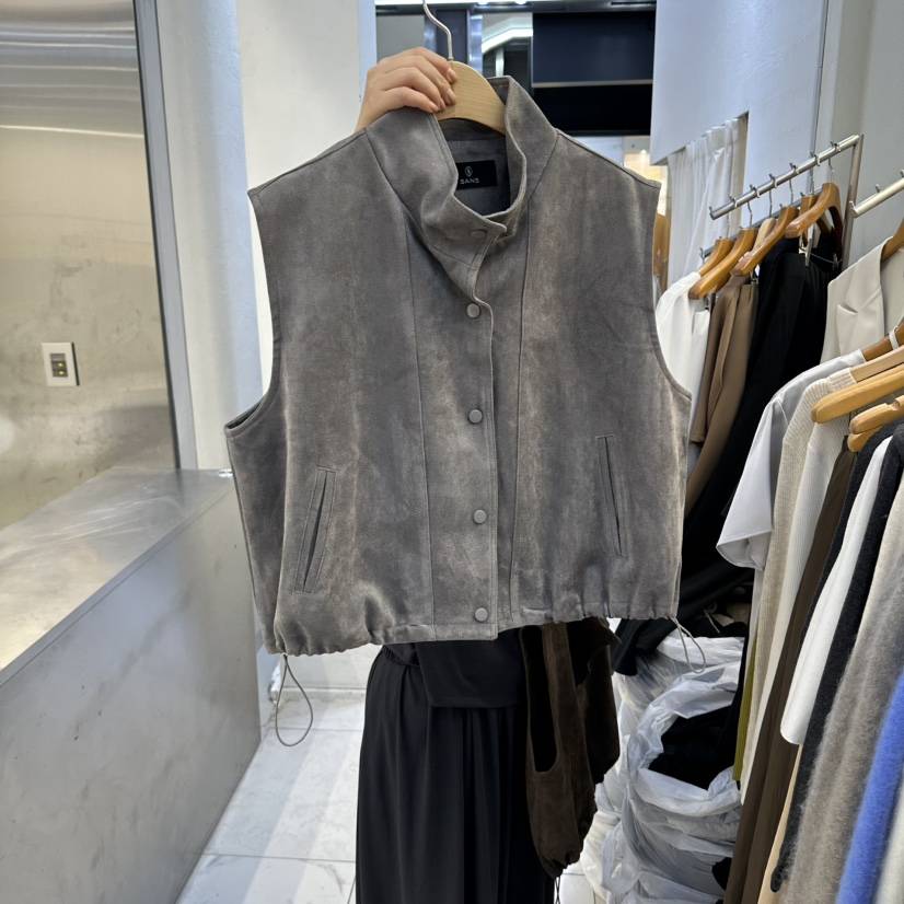 SANS東大門直郵女裝新品職業時尚人氣休閑真品馬甲高領麂皮SANS馬甲