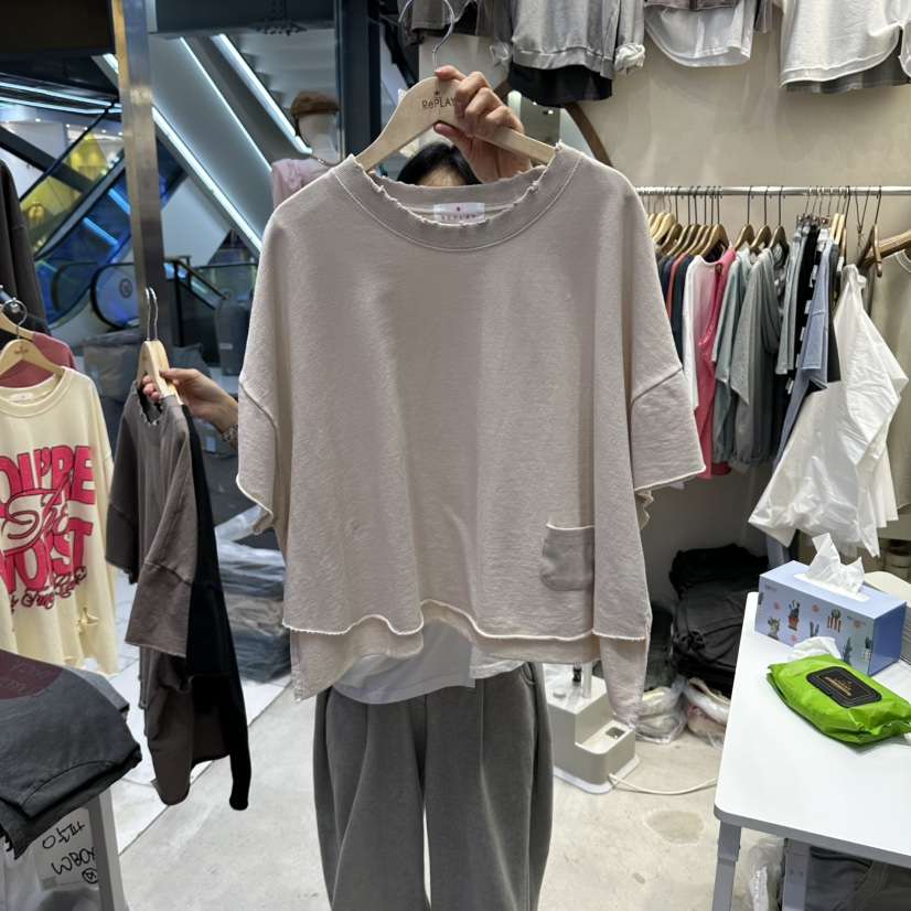 REPLAY東大門實拍女裝新品時尚人氣真品休閑推薦熱賣T恤口袋REPLAYT恤