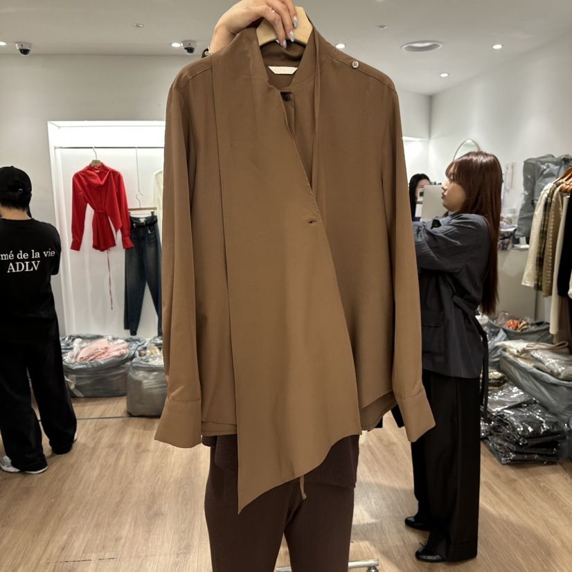 LEWIN東大門直郵女士新款休閑時尚人氣襯衫蕾絲衫含繩圍巾LEWIN襯衫/蕾絲衫