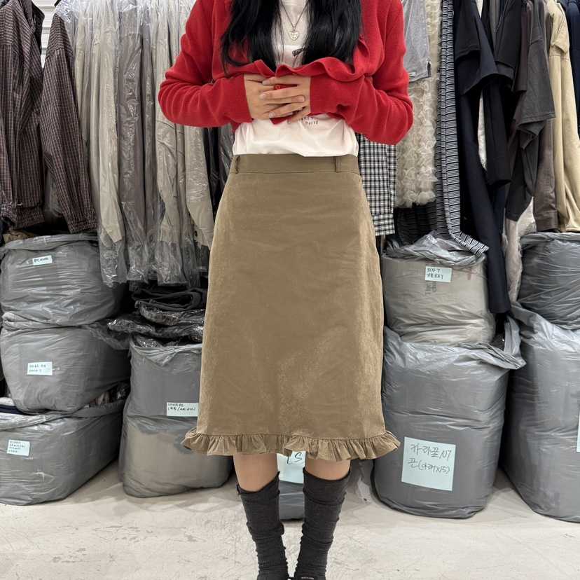 BRICKLANE韓國直郵女裝新品真品時尚熱賣半身裙中短裙褶邊BRICKLANE半身裙/中短裙