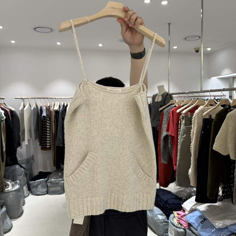 CONNAUGHT/DAILYJUD東大門實拍女裝新款休閑吊帶背心不含內搭口袋CONNAUGHT/DAILYJUD吊帶/背心