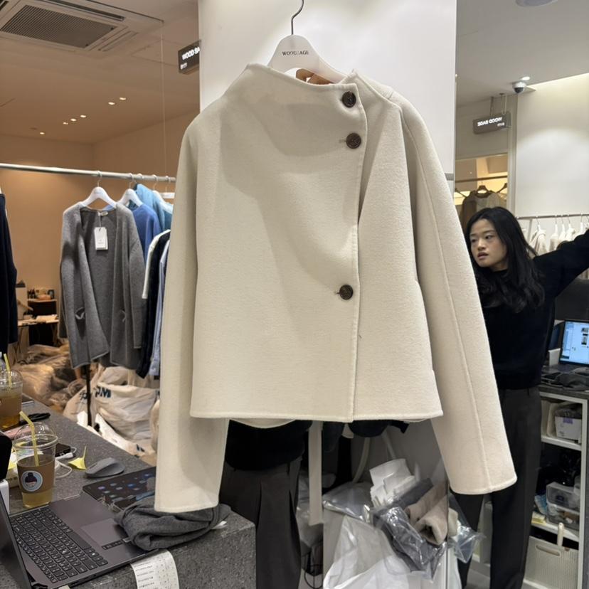 WOOD SAGE韓國代購女裝新款推薦人氣休閑熱賣短款大衣羊絨WOOD SAGE短款大衣
