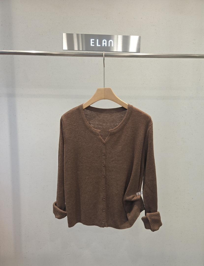 ELAN東大門實拍女裝新款時尚推薦真品熱賣針織衫開衫羅紋ELAN針織衫