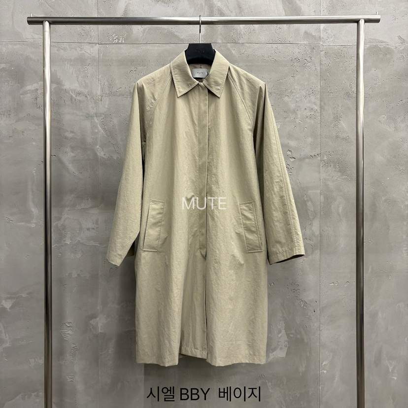 MUTE-P韓國直郵女裝新款真品人氣推薦休閑熱賣時尚長款風衣MUTE長款風衣