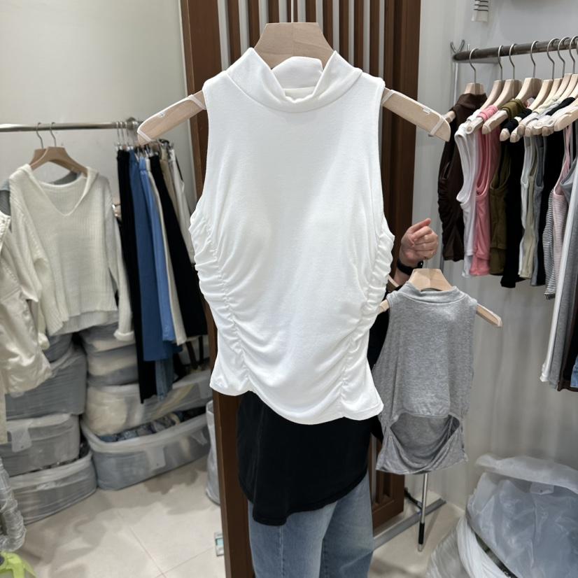 BLOOM-Q東大門直郵女士新品人氣熱賣時尚休閑吊帶背心褶皺J&C/J.BLANC吊帶/背心