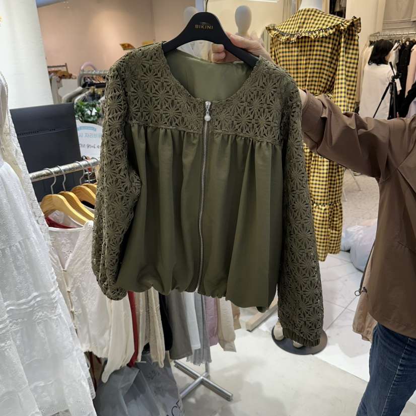 BIKINI東大門實拍女裝新品人氣休閑推薦真品夾克拉鏈珍珠BIKINI夾克