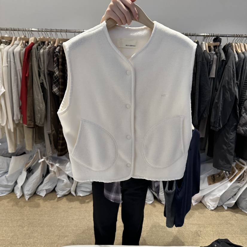 SELF SERVICE/MASOF韓國代購女裝新品推薦時尚休閑馬甲SELF SERVICE/MASOF馬甲