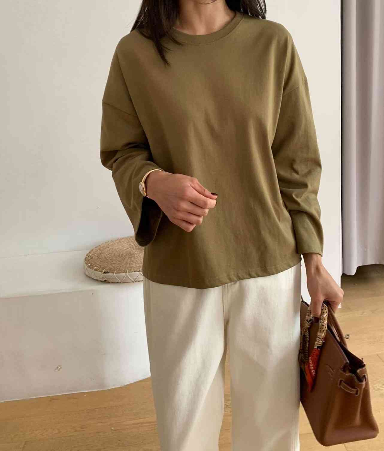 LUCKY ROOM韓國代購女裝新品人氣真品熱賣推薦休閑長袖T恤LUCKY ROOM長袖T恤