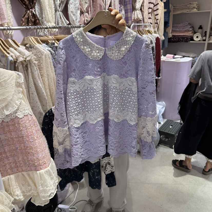 MS東大門直郵女裝新款真品休閑熱賣推薦時尚人氣襯衫蕾絲衫MS襯衫/蕾絲衫