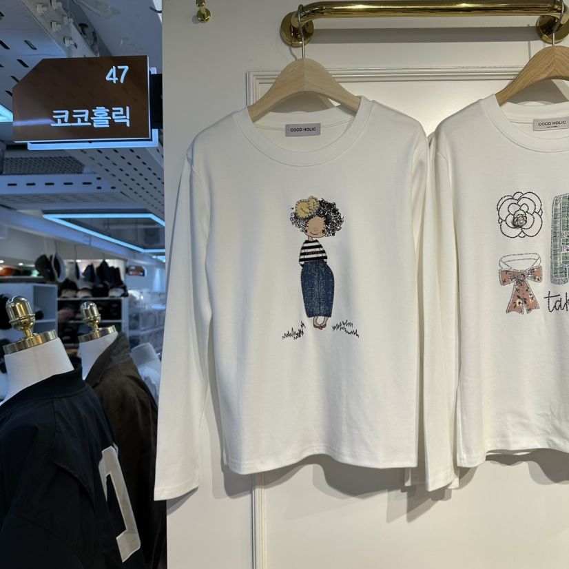 COCO HOLIC東大門直郵女士新款人氣休閑熱賣真品長袖T恤COCO HOLIC長袖T恤