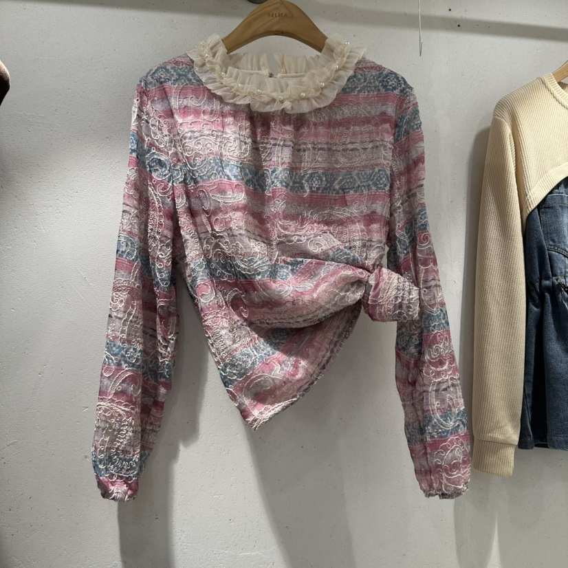 BELITA東大門代購女裝新款熱賣真品時尚休閑襯衫蕾絲衫珍珠BELITA襯衫/蕾絲衫
