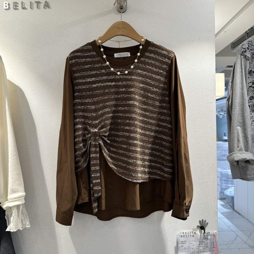 BELITA韓國直郵女裝新品休閑真品時尚襯衫蕾絲衫不含項鏈BELITA襯衫/蕾絲衫