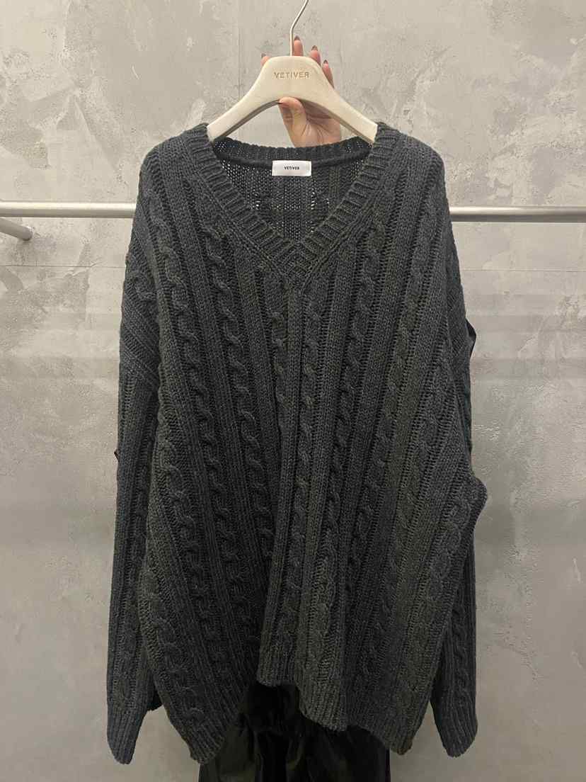 THE VETIVER-A東大門代購女士新款推薦休閑熱賣毛衣V領VETIVER毛衣