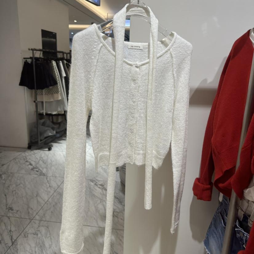 TOPDRESSING東大門直郵女士新品休閑人氣開衫含脖帶圍巾開衫TOPDRESSING開衫