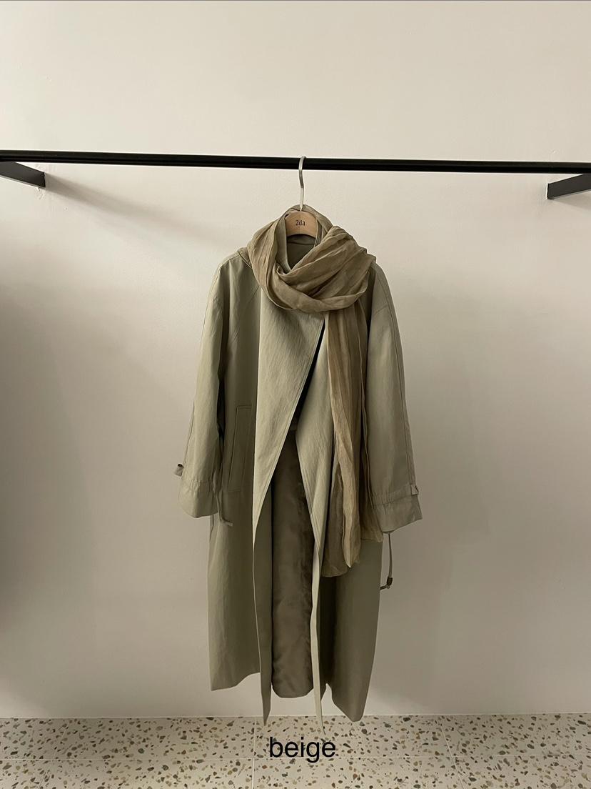 2DA/DARIMI-P韓國代購女士新款休閑人氣長款風衣不含圍巾2DA/DARIMI-P長款風衣