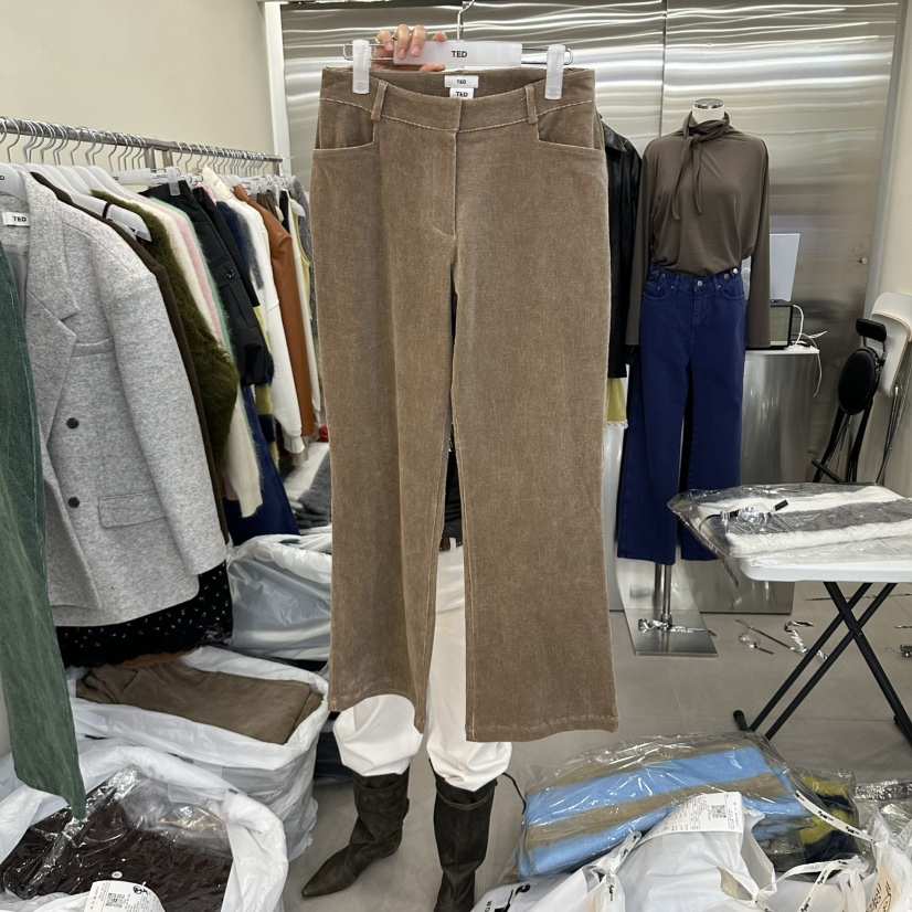 TED韓國代購女士新品休閑推薦人氣真品休閑褲喇叭褲燈芯絨TED休閑褲