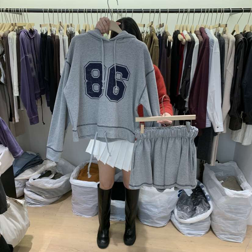 W AND J東大門實拍女裝新品人氣真品時尚休閑套裝連帽衫WANDJ套裝