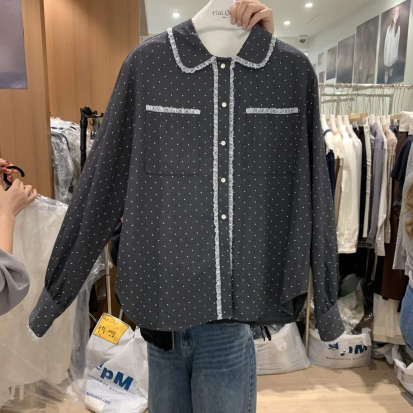 FLAT OGI東大門實拍女裝新款休閑推薦真品熱賣襯衫蕾絲衫FLat OGI襯衫/蕾絲衫