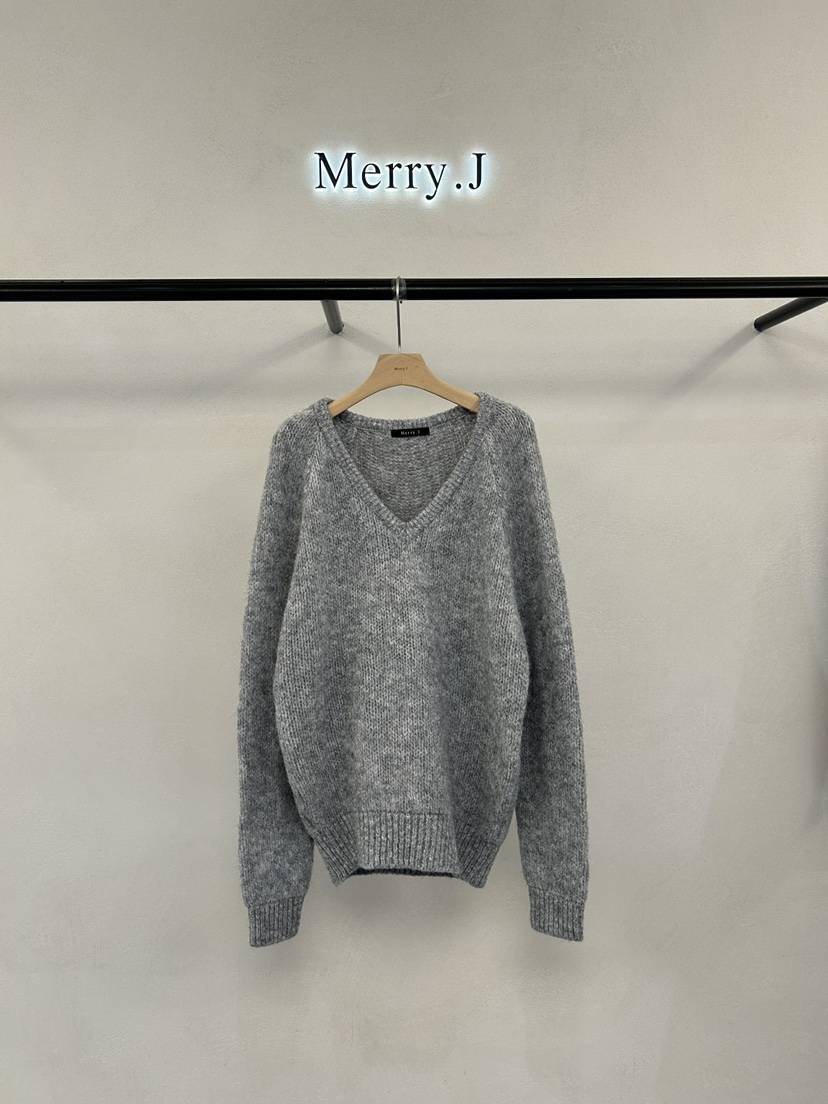 MERRY-J韓國代購女士新款時尚熱賣推薦人氣真品休閑毛衣V領MERRY-J毛衣