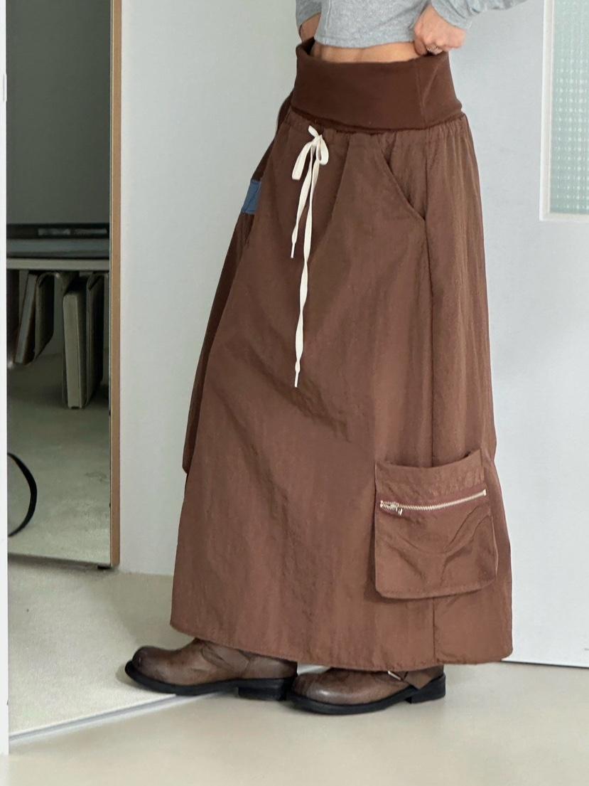 ZEROZERO東大門代購女士新品人氣時尚真品休閑長裙工裝混紡ZEROZERO長裙
