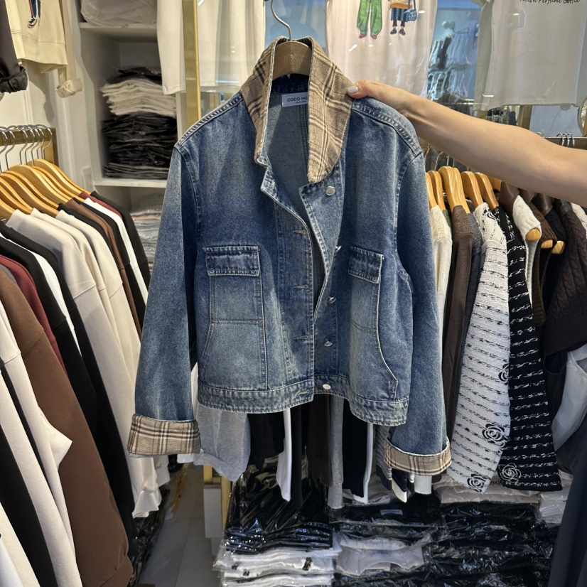 COCO HOLIC韓國直郵女裝新品休閑時尚真品熱賣推薦夾克格子COCO HOLIC夾克