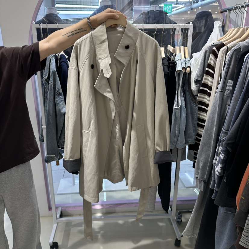 JH.STUDIO-Q韓國代購女裝新品推薦真品熱賣夾克中長款含繩JH.STUDIO-Q夾克